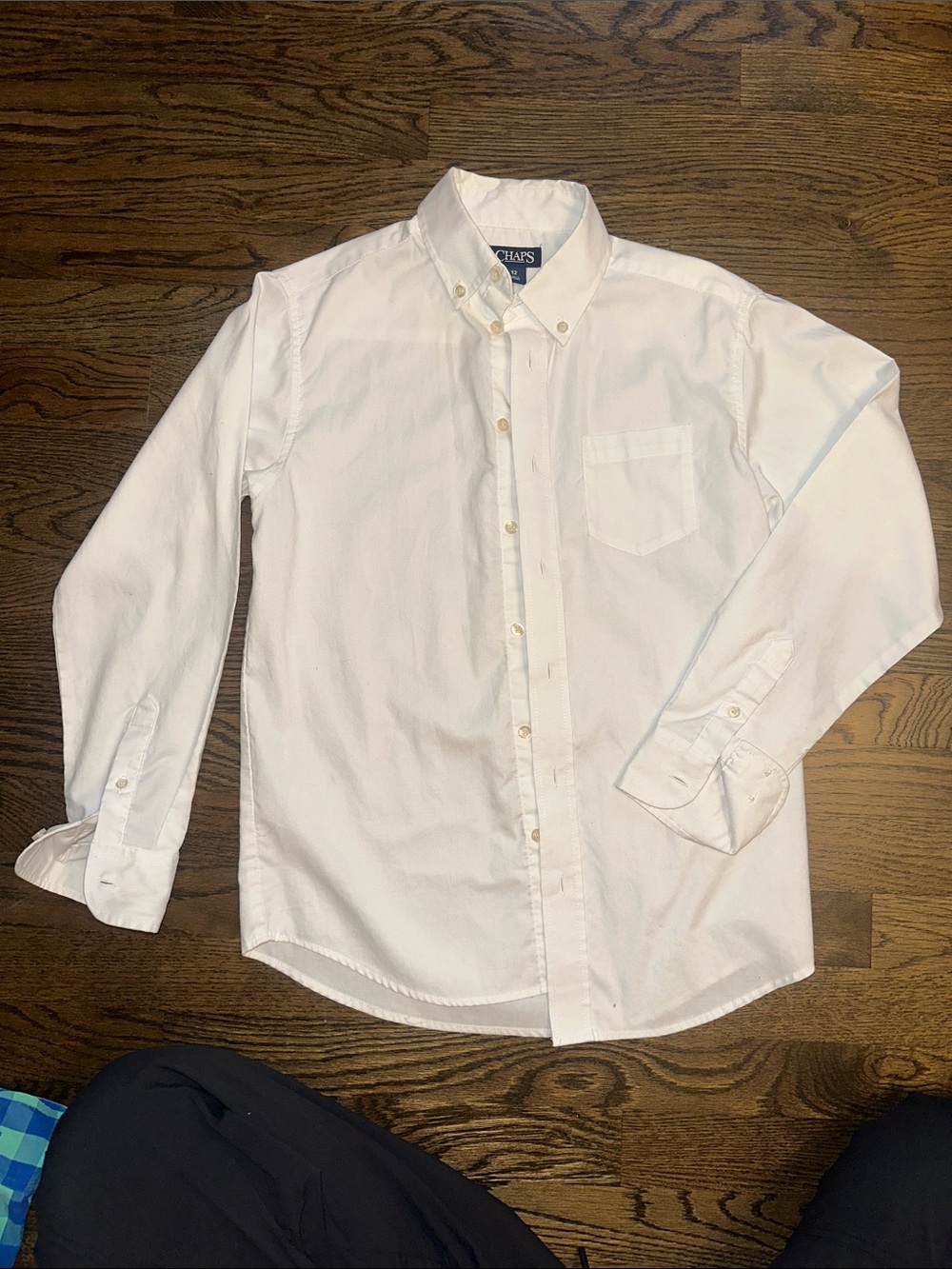 Chaps Boys White Button-Down Oxford Shirt